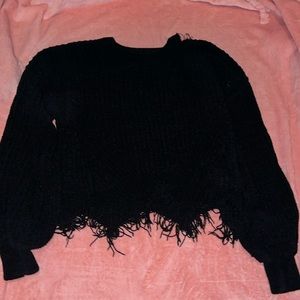 Black Cropped Sweater